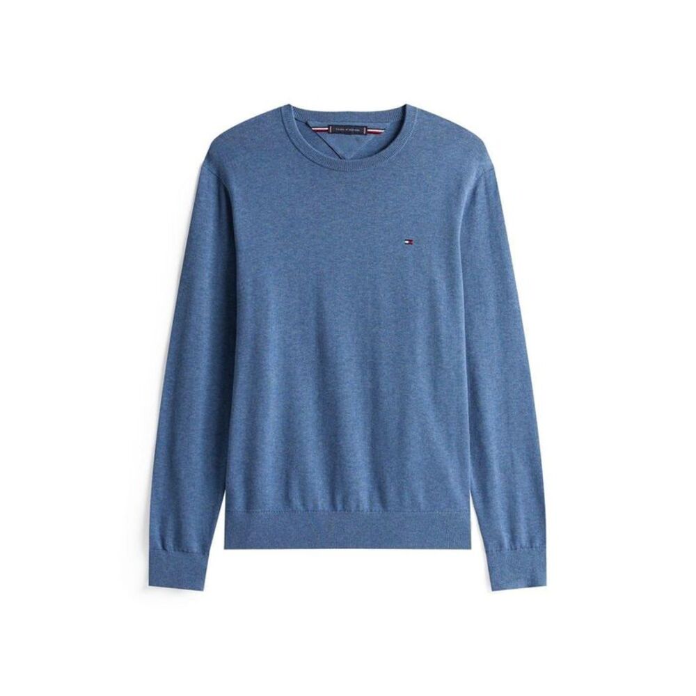 Tommy Hilfiger Mens Cotton Crew Neck Sweater / Petrol Blue